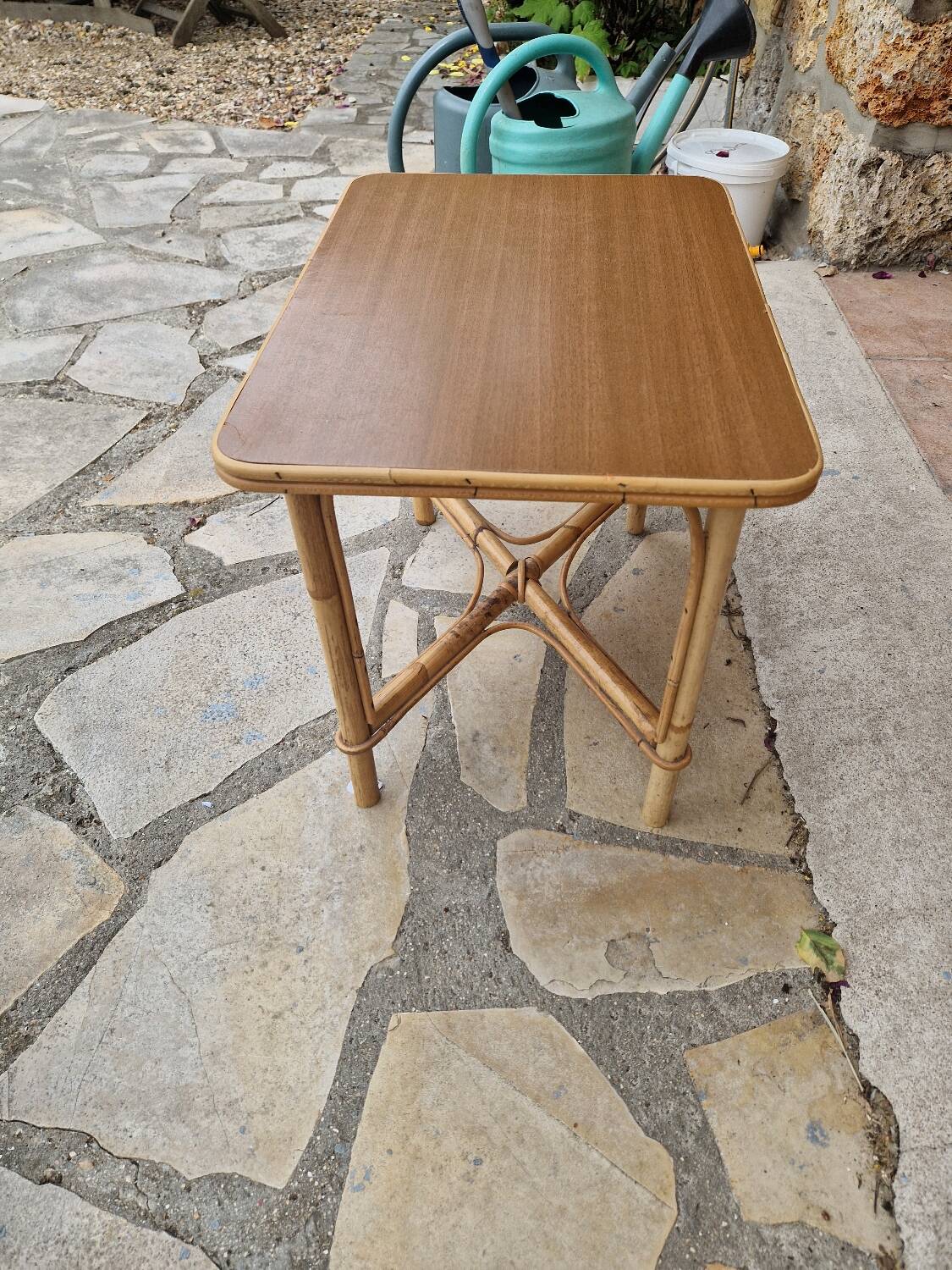 Vintage rattan coffee table
