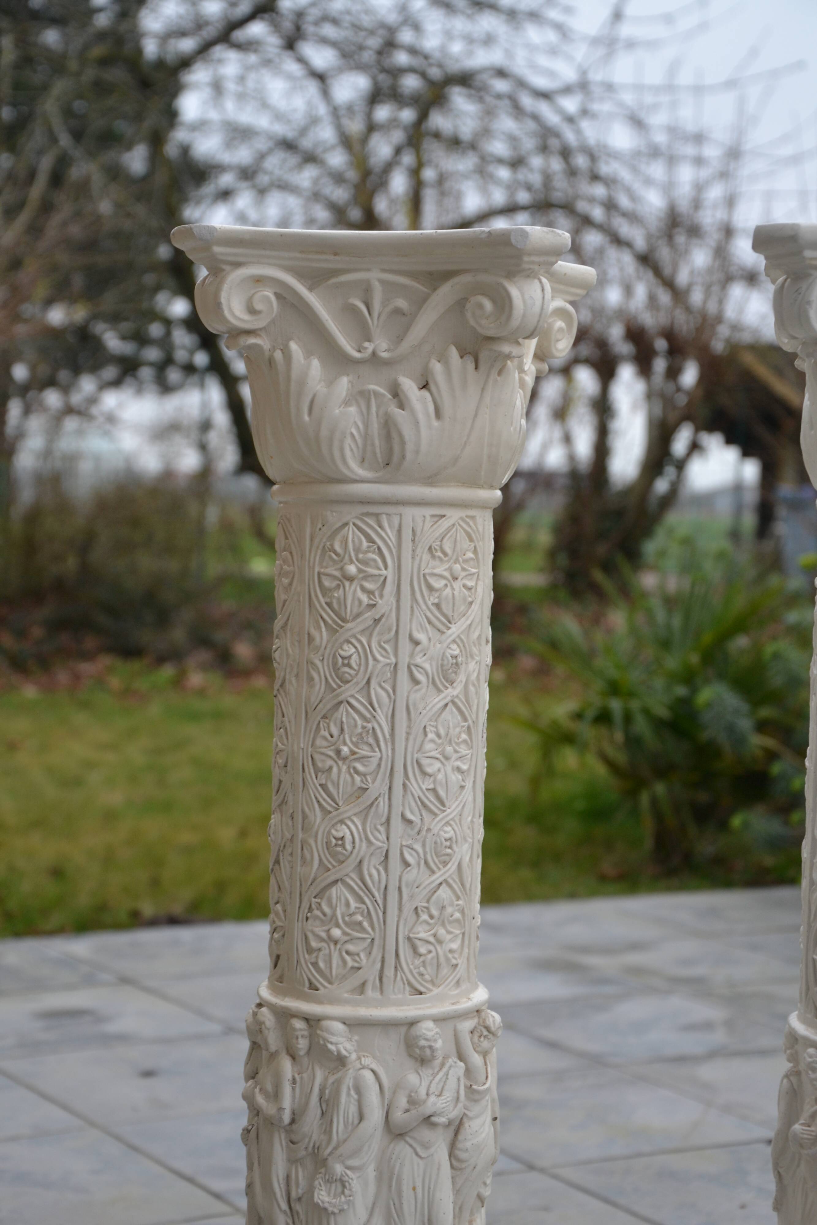 Two old plaster columns