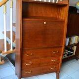 Vintage mahogany wing-shaped secretary