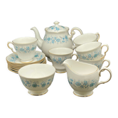 Fine Chinese porcelain tea set small sky flowers