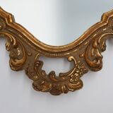 Belgian Baroque Gold Framed Oval Mirror, 1950s