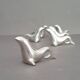 6 sea lion/seal knife holders, in silver-plated metal, circa 1950