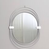 Smoked Wall Mirror with a Triple Chrome-Plated Metal Frame, Italy