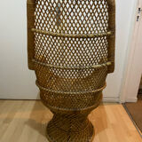 Vintage rattan armchair – High back – 1970s