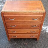 Art Deco chest of drawers in gilded oak.