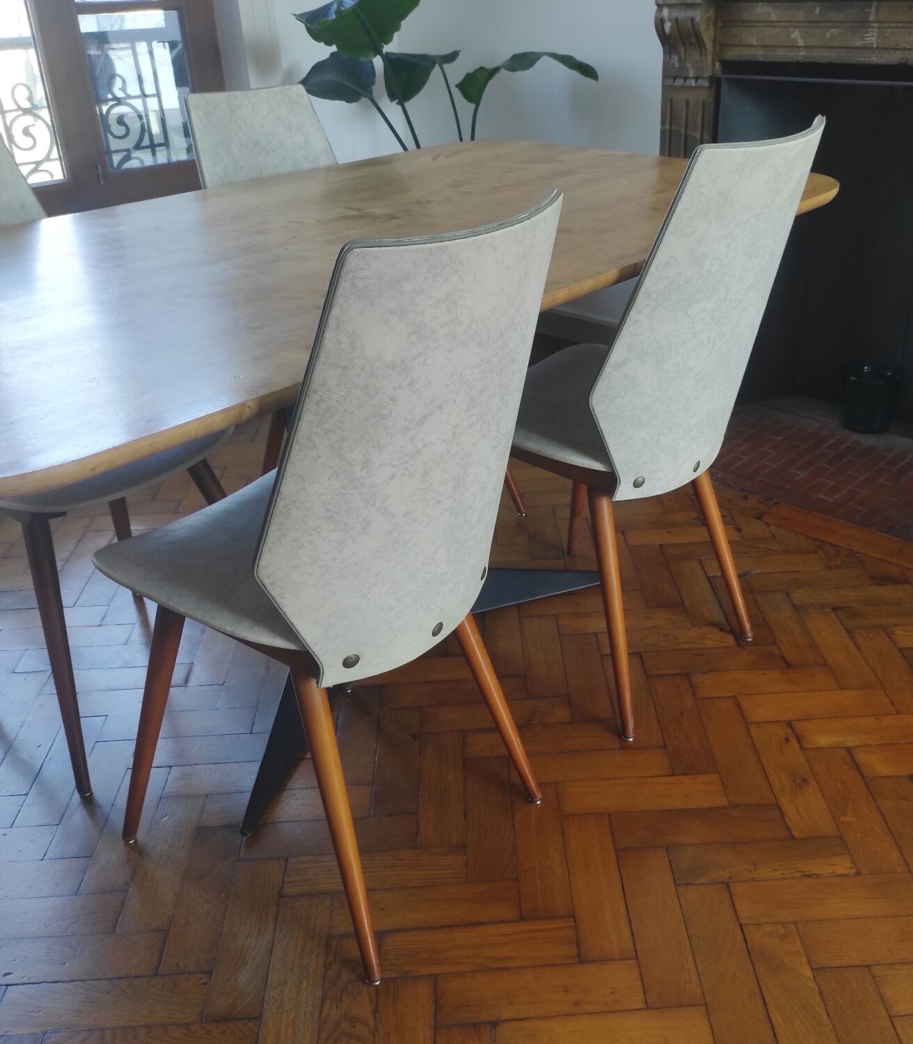 Set of 4 BAUMANN chairs from the 60s (model 840, Max Bill)