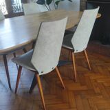 Set of 4 BAUMANN chairs from the 60s (model 840, Max Bill)