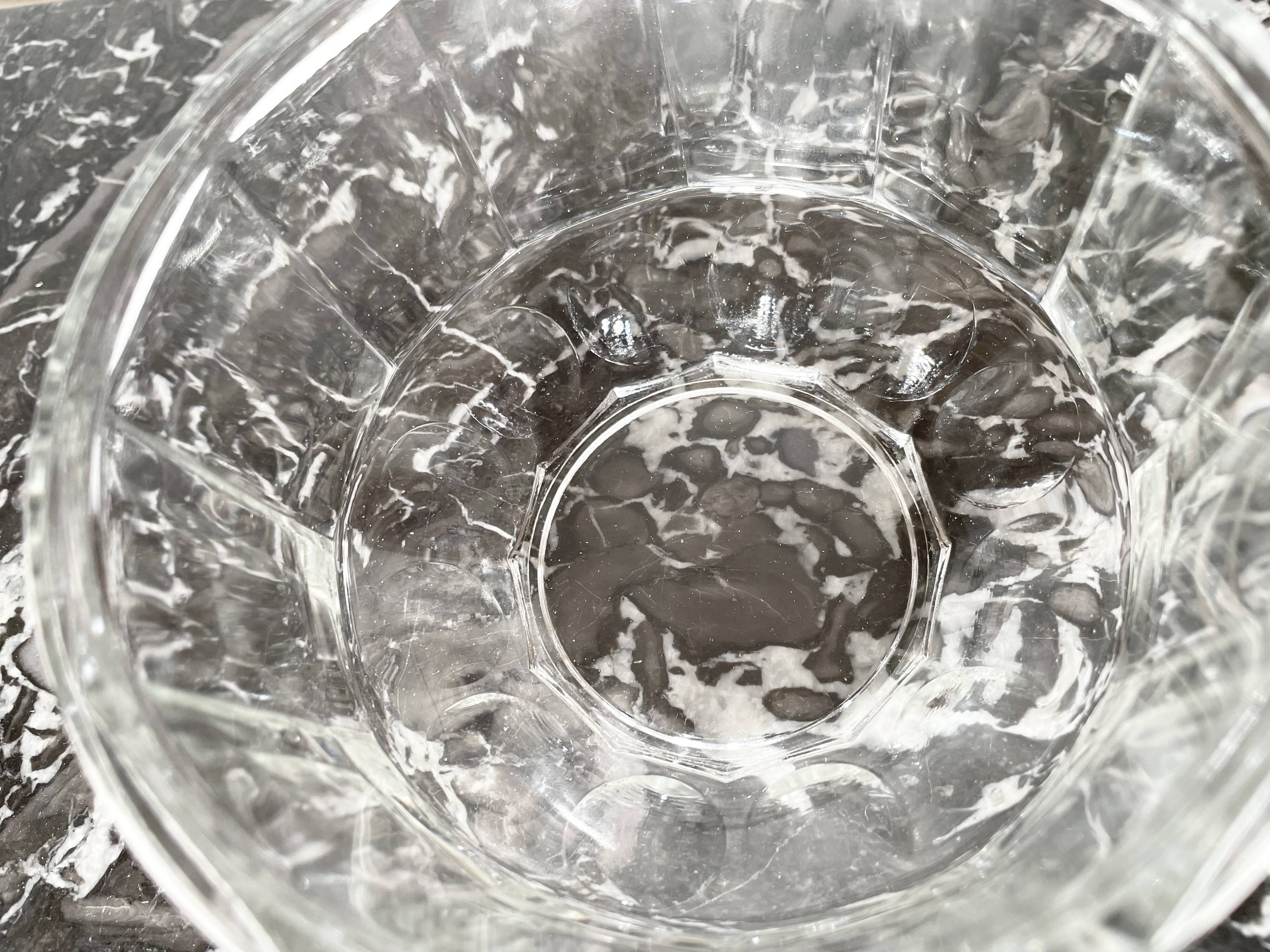 Art Deco molded glass sugar bowl