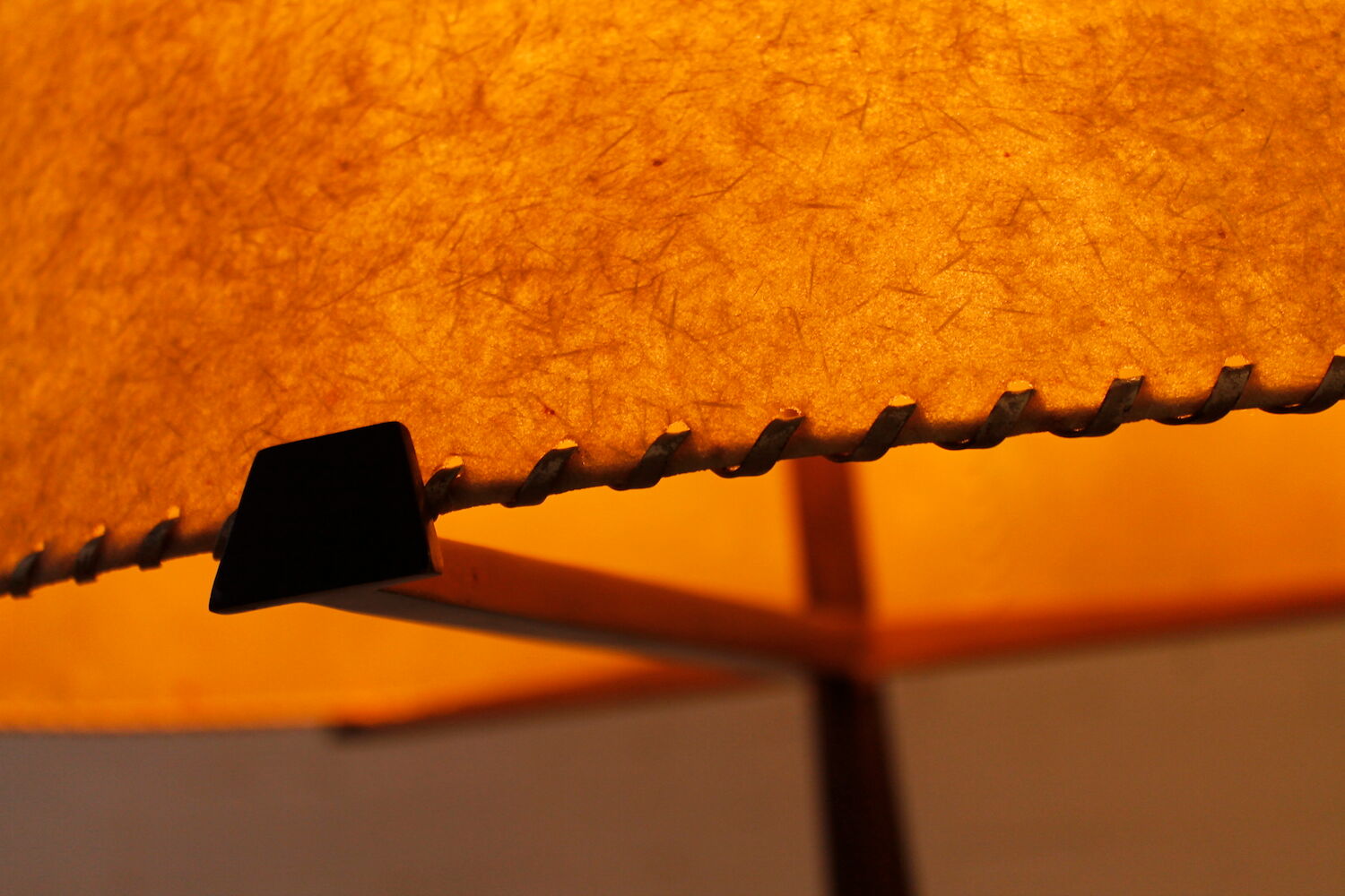 Brass and Cherry Floor Lamp, 1950s