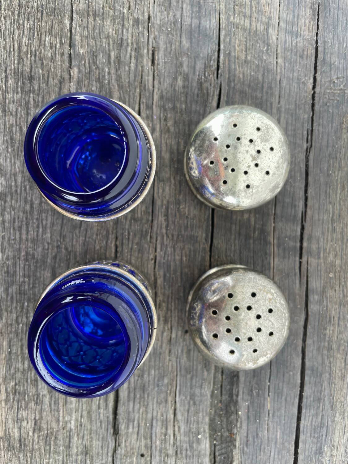 Silver-plated salt and pepper shaker, 1950s