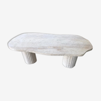 Table basse Venus irrégulière travertin naturel - 100x50cm