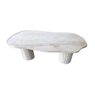 Natural travertine irregular coffee table Venus - 100x50cm