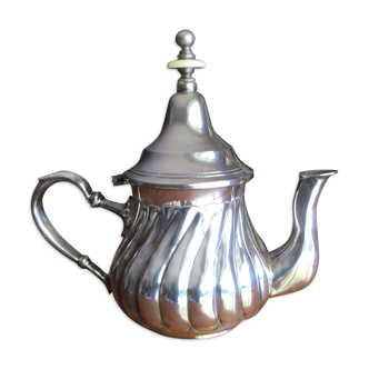 Silver metal teapot