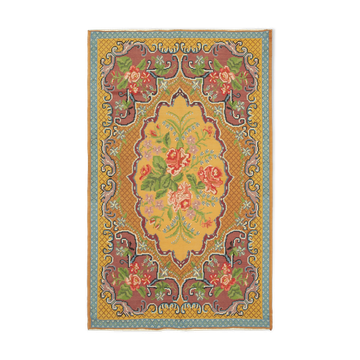 Handmade vintage moldovian yellow kilim 192 cm x 310 cm - 23379