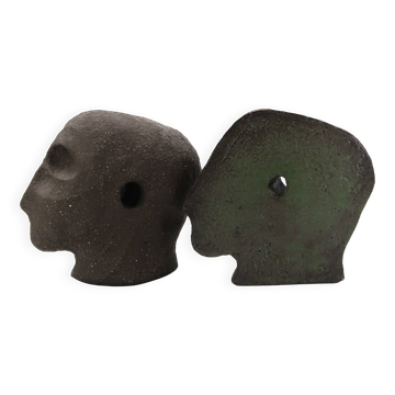 Sculptures en céramique formant une tête de Salvatore Parisi