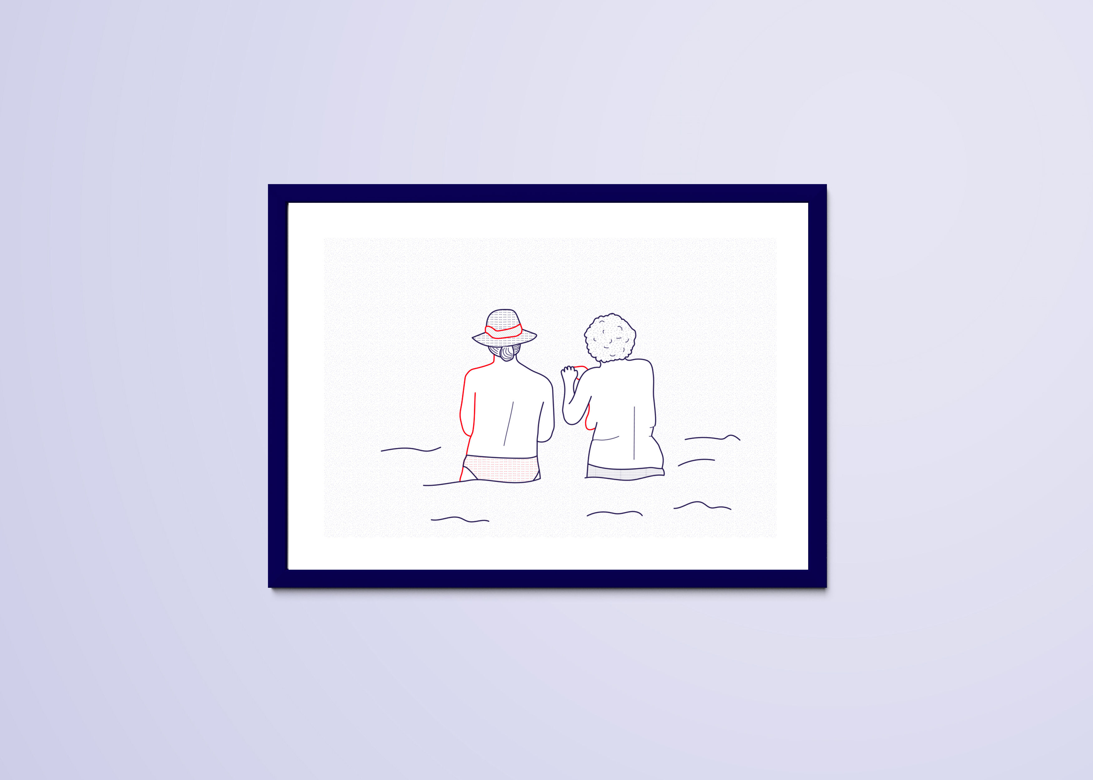 Illustration A4 Naiade No. 7/8 Brittany blue bather