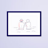 Illustration A4 Naiade No. 7/8 Brittany blue bather