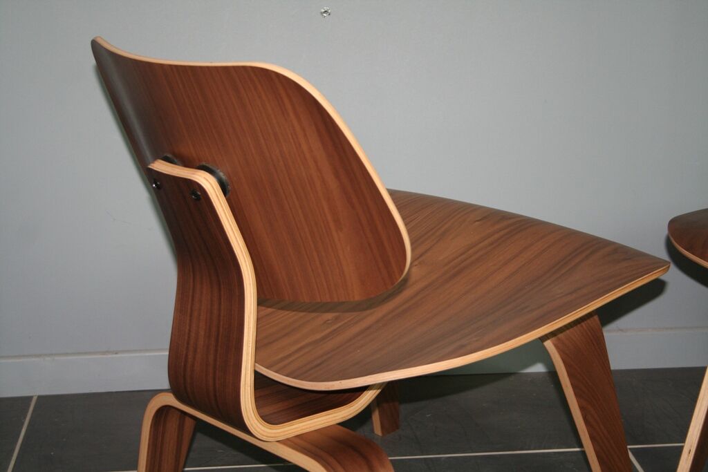 Chaise siège eames LCW walnut herman miller noyer