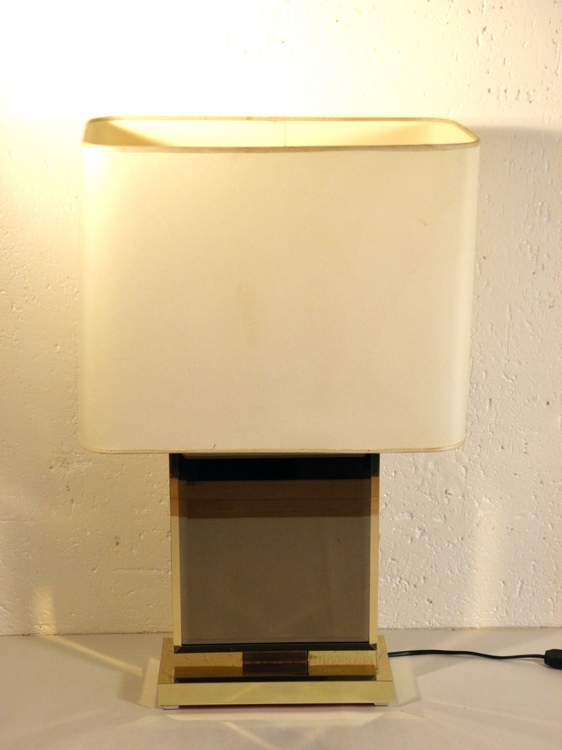 Mirror table lamp and brass 70s
