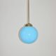 A pendant lamp with a blue glass shade, 1940s.