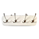 Vintage wall coat rack in white Formica - 4 cast aluminum coat hooks