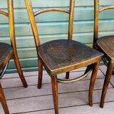 Ensemble de 4 chaises bistrot années 50