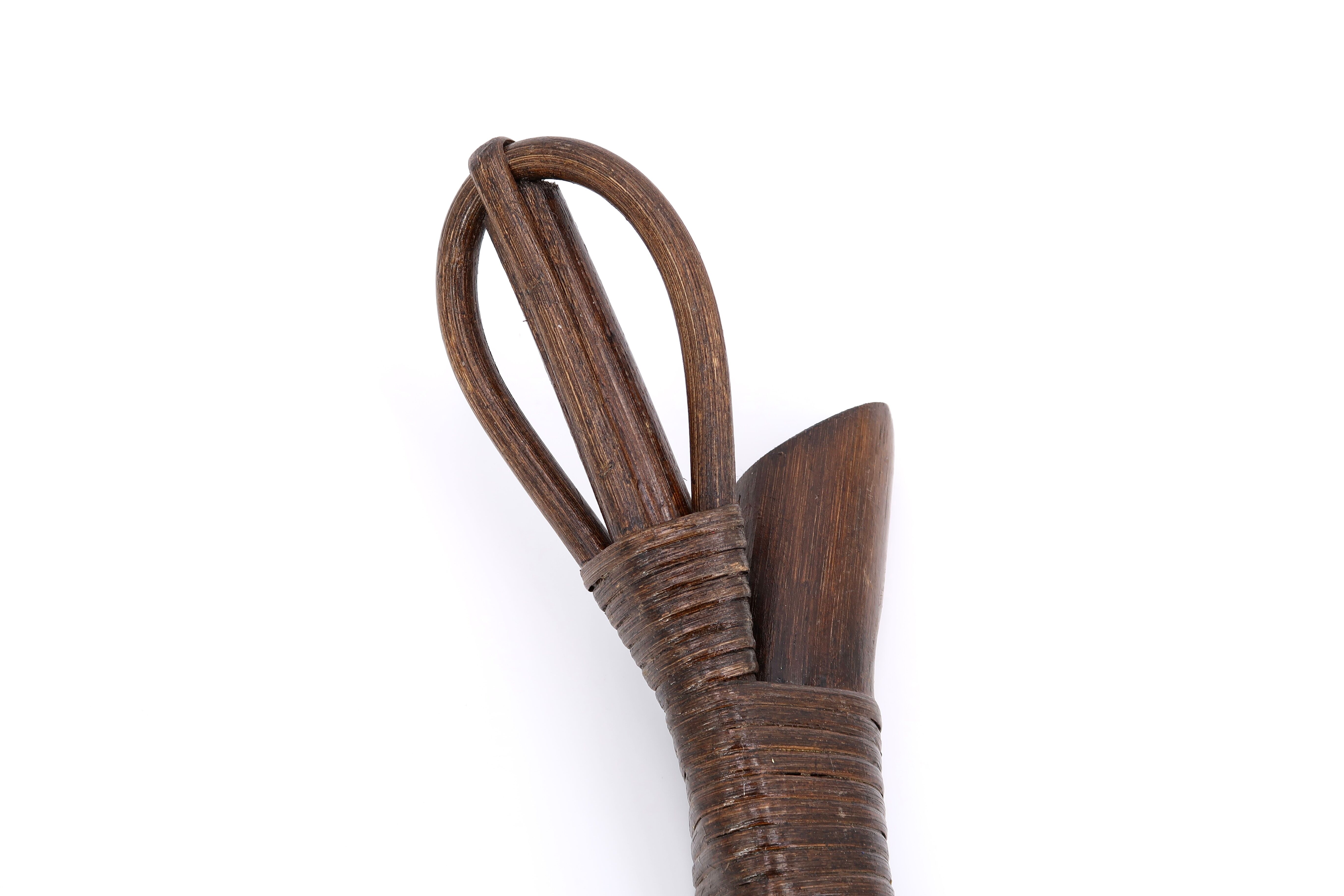 Pair of rattan coat racks, 1970s