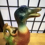 Glazed ceramic duck jug – St Clément – France