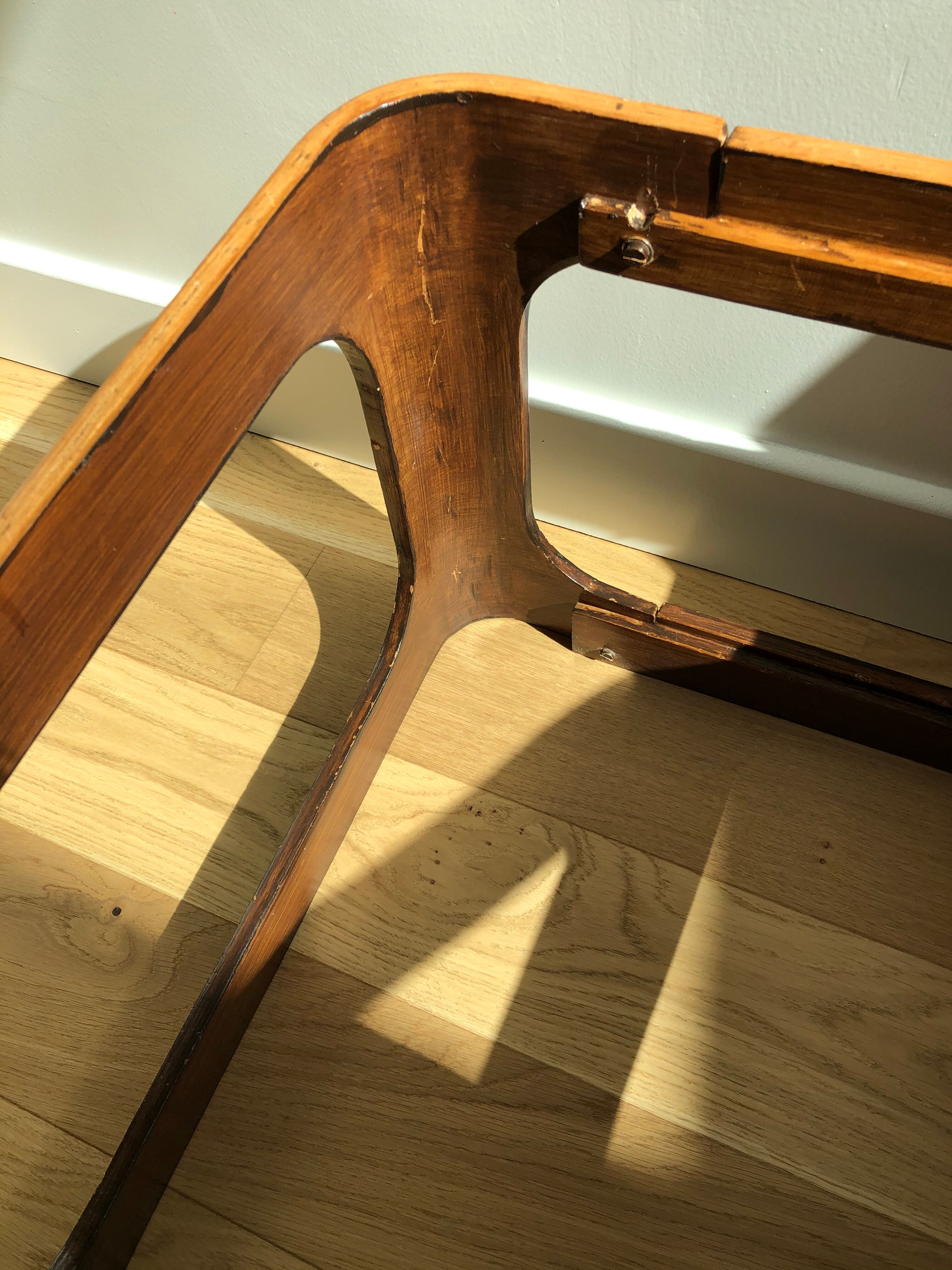 70's teak and ceramic coffee table