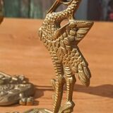 Bronze candlesticks, heron, Orientalist Art Deco