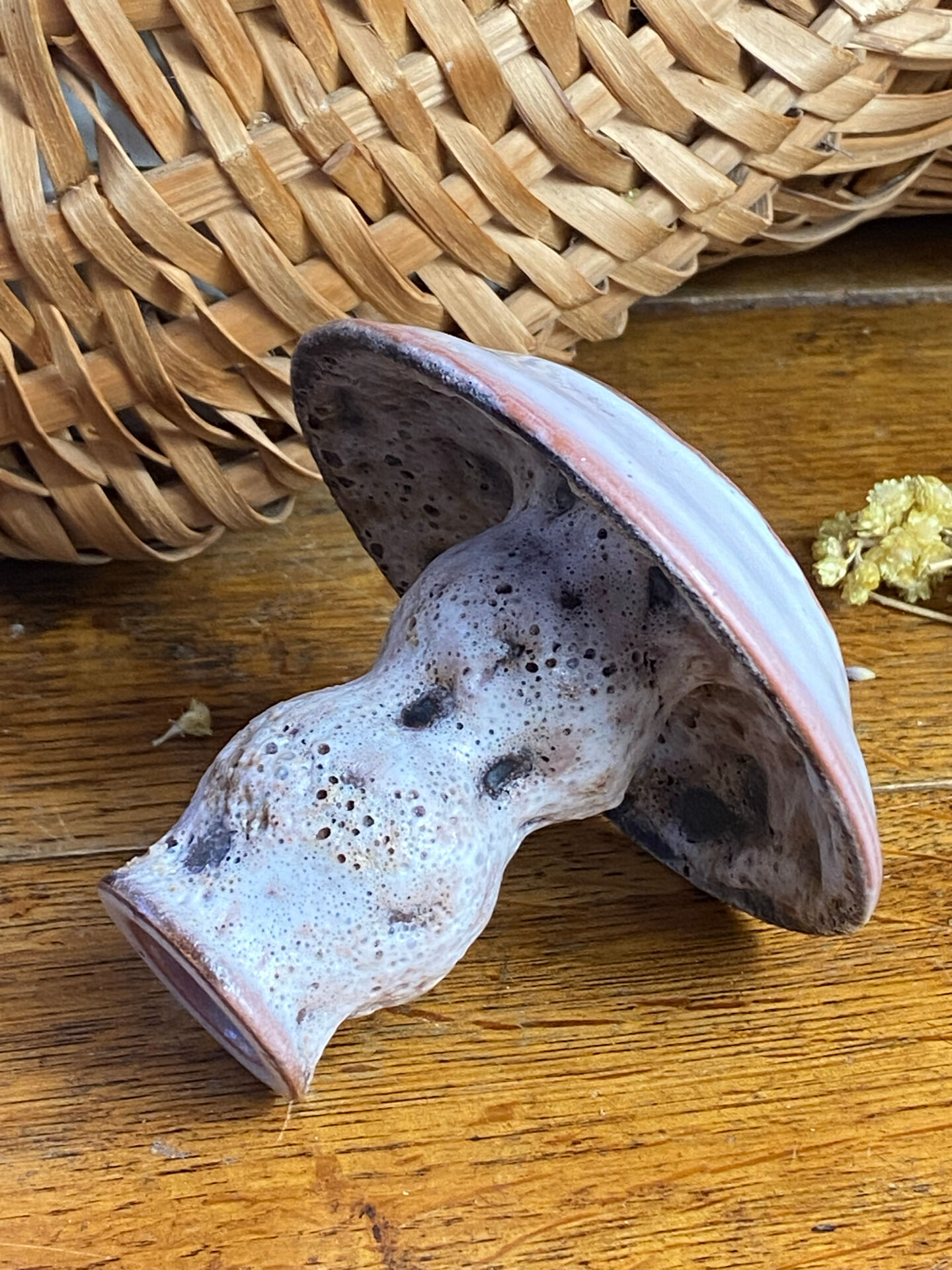 Bougeoir en céramique, écume de mer, Vallauris