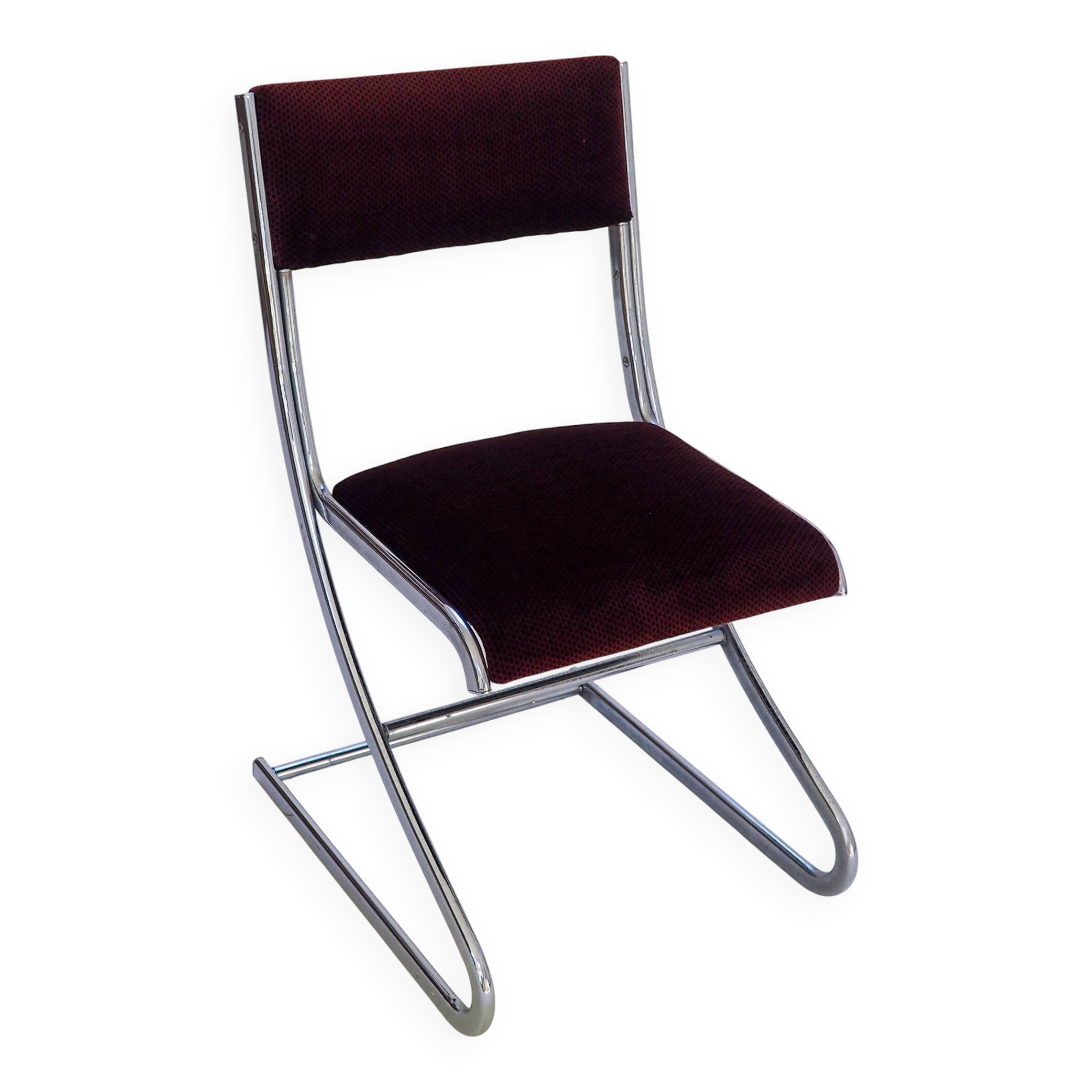 70s tubular chrome dining chair