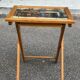 Folding wooden side table — Café des Mars Paris Vintage pattern
