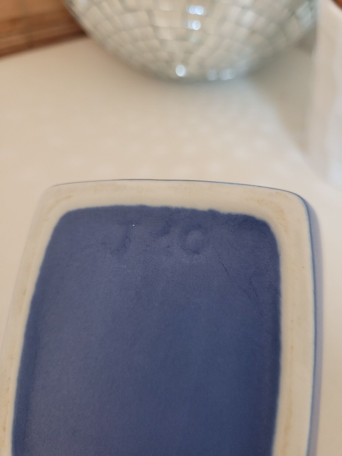 Blue ceramic jug / carafe