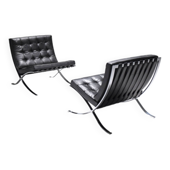 Ensemble vintage de chaises Barcelone - Ludwig Mies van der Rohe - Knoll International