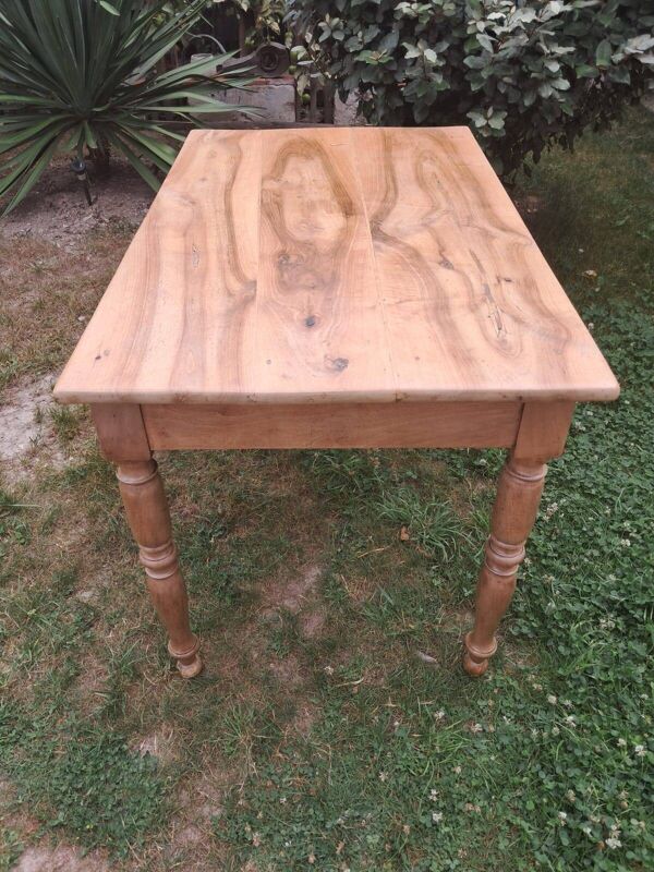 Table bureau ancienne de style Louis Philippe en merisier avec 2 tiroirs