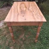 Table bureau ancienne de style Louis Philippe en merisier avec 2 tiroirs