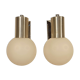 Pair of vintage appliques 1970 globe opaline white chrome