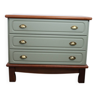 Commode 3 tiroirs vert sauge Gautier 1970 France