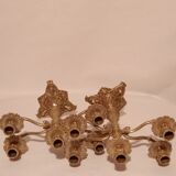 Pair of 5-burner bronze candlesticks