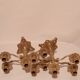 Pair of 5-burner bronze candlesticks
