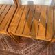 Paire de chaises traîneau vintage en pin massif
