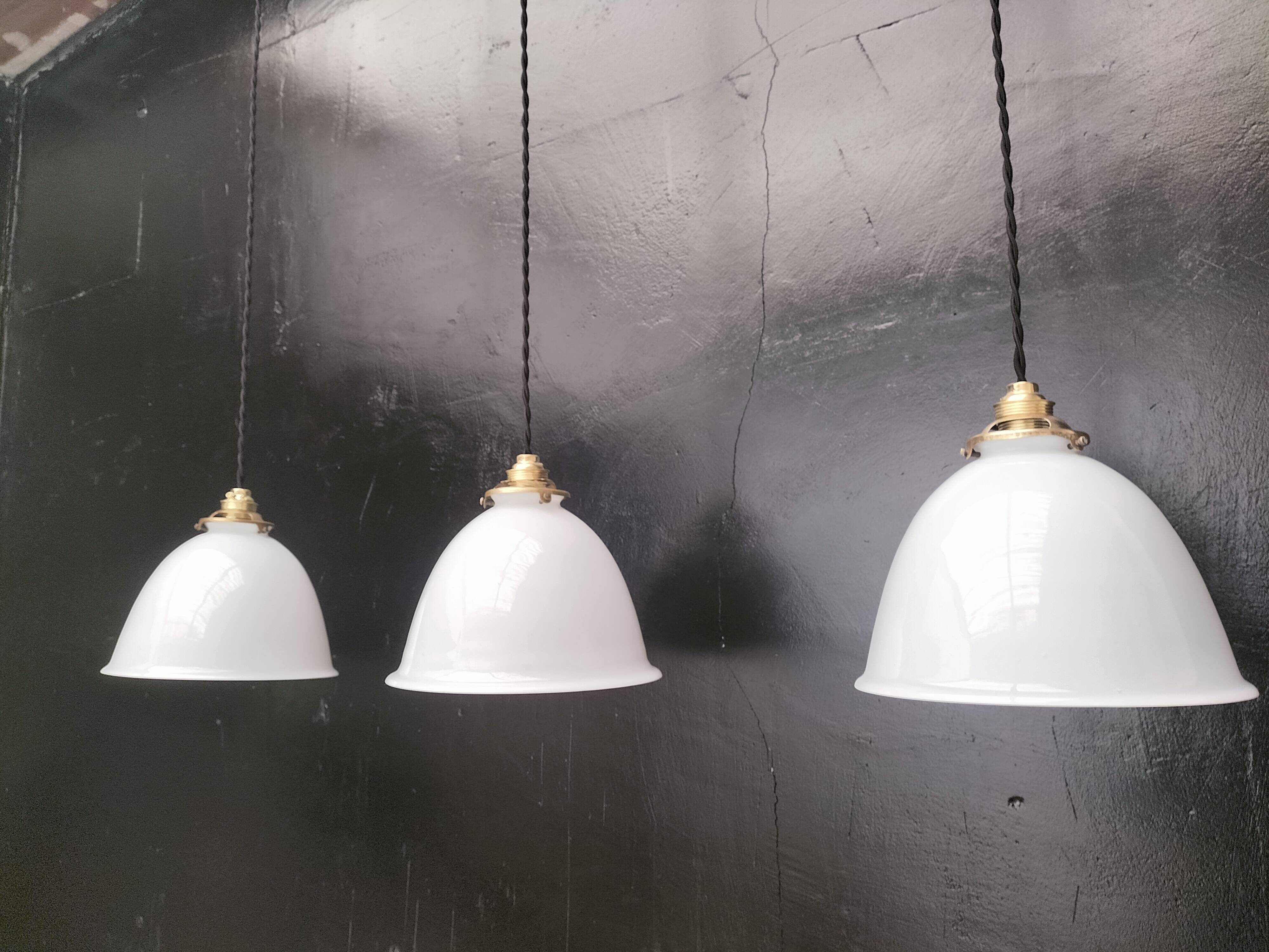 Opaline pendant lights