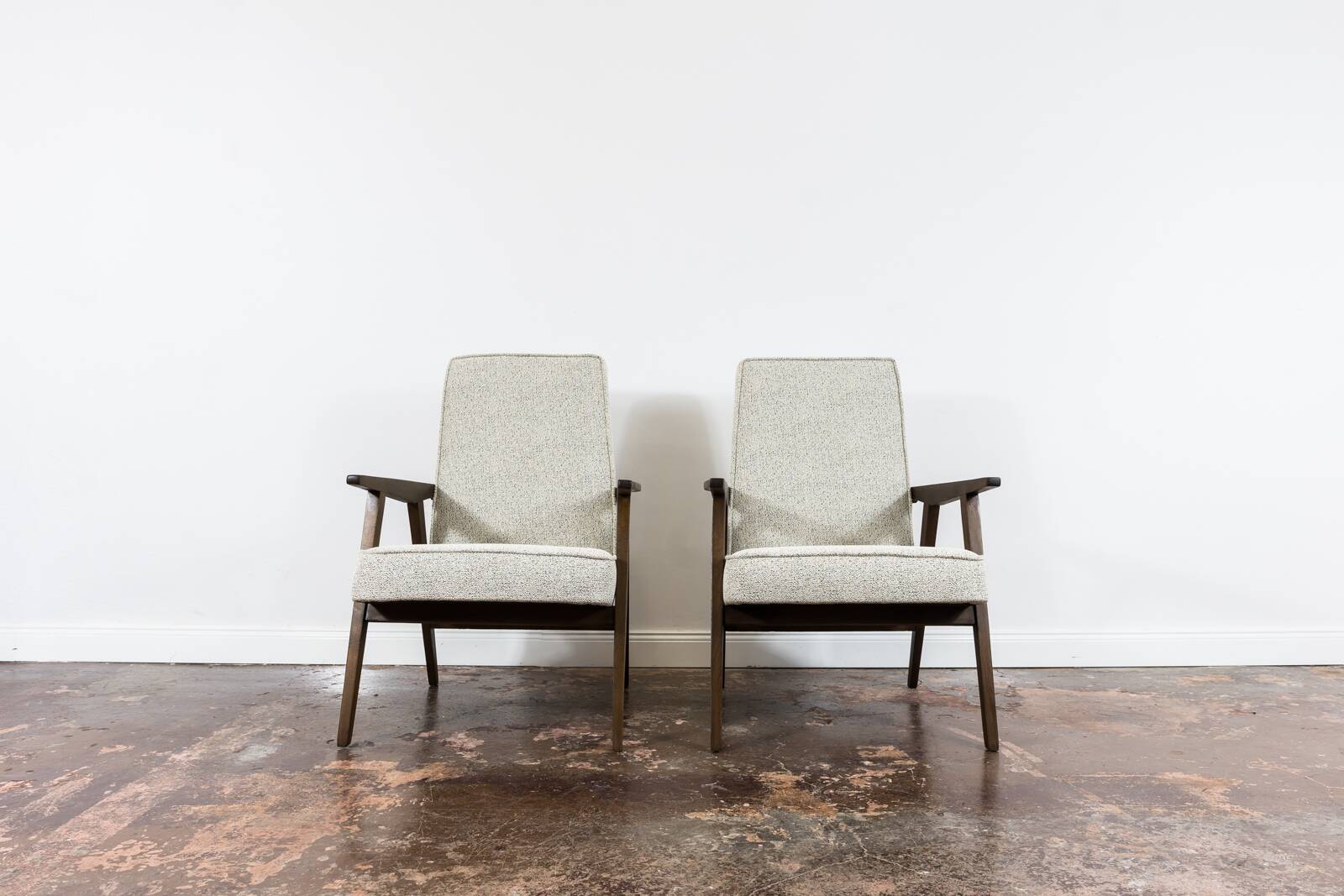 Pair of beige Mid-Century armchairs 1960's
