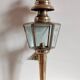 Electrified wall lamp cab lantern brass old engraved glass