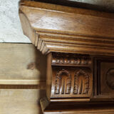 Mirror Trumeau, Henri II, early twentieth century, oak and beveled mirror
