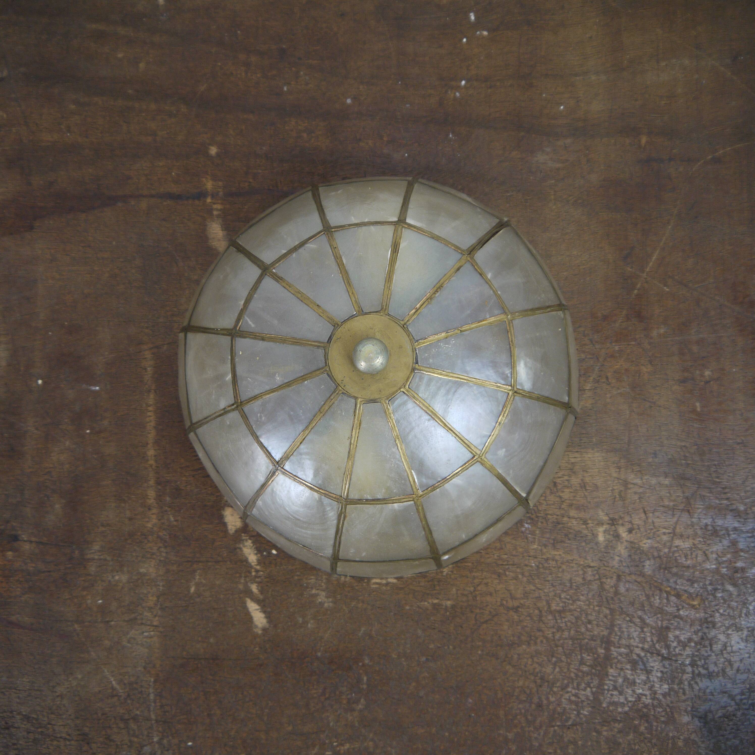 Mother-of-pearl and brass ceiling light