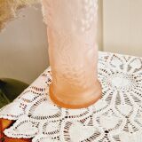 Pink frosted glass bottle, empoli italy