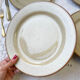 6 flat plates in speckled beige stoneware Tulowice Poland 1970