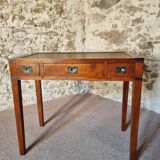 Vintage oak desk – 1970s – Green leather top and 3 drawers